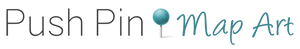 Push Pin Map Art Logo