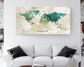 Brown Push Pin Travel Map